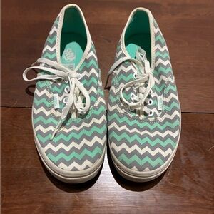 Vans Kids Sneakers - Green and Gray Zigzag